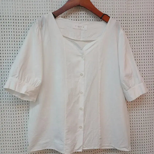 [BUNJANG] I GOTC Square Neck Short Sleeve Blouse / [I GOTC] 스퀘어넥 반팔 블라우스  M정도