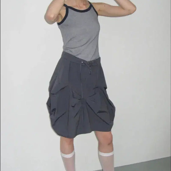 [BUNJANG] Type Service Clean Volume Stitch Skirt [Dark Gray] / 타입서비스 Clean Volume Stitch Skirt [Dark Gray]