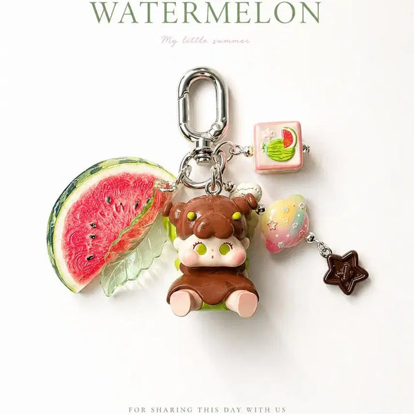 [BUNJANG] Handmade Summer Fruit Charm Keychain / 가방 위에 피어난 작은 여름.