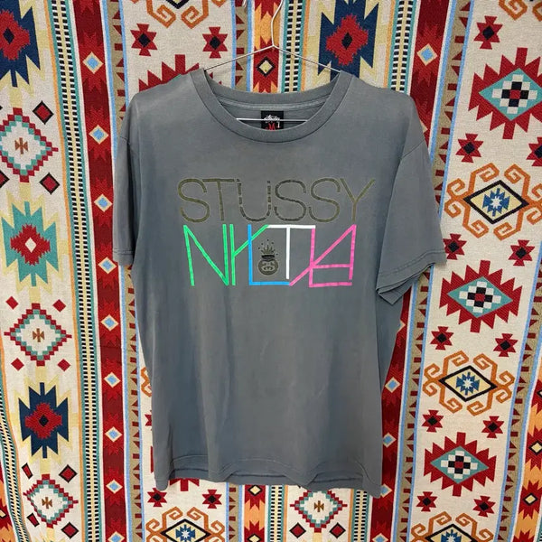 [BUNJANG] Stussy 90s Vintage Big Logo Round Short-Sleeve T-Shirt M / 스투시 90s 빈티지 빅로고 라운드 반팔티 M