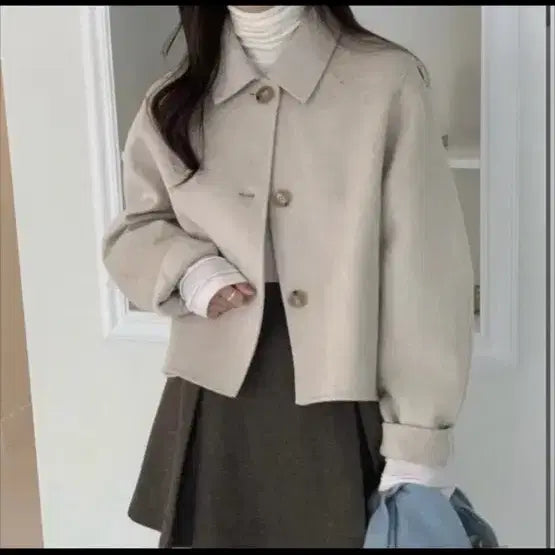 [BUNJANG] Butter at Sky Handmade Coat Oatmeal / 버터엣스카이 핸드메이드 코트 오트밀