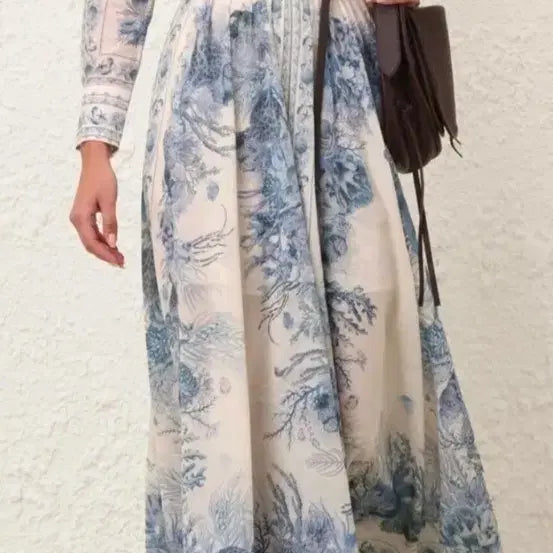 [BUNJANG] Zimmer Printed Long Two-Piece Set / 짐머 프린트 롱 투피스
