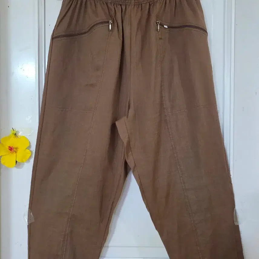 [BUNJANG] Linen Blend Relaxed Fit Banding Trousers / 여름 시원한 고급스러운 디자인이쁜  마 린넨 밴딩  베기통바지
