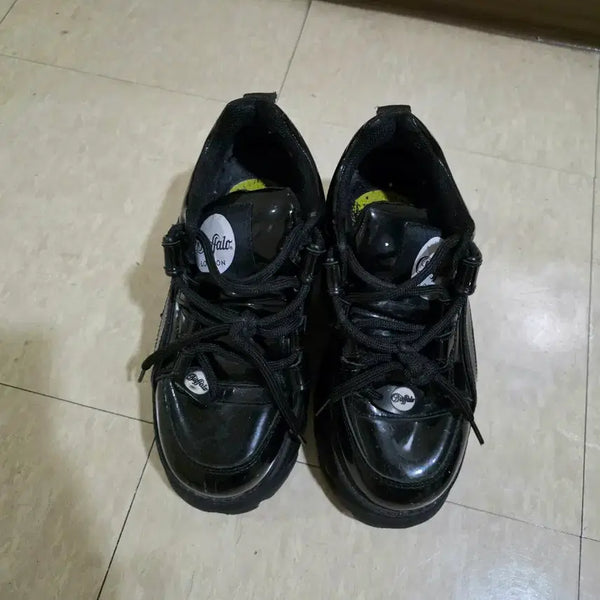 [BUNJANG] Buffalo London Platform Sneakers Black / Buffalo london 버팔로 통굽 키높이 스니커즈 블랙