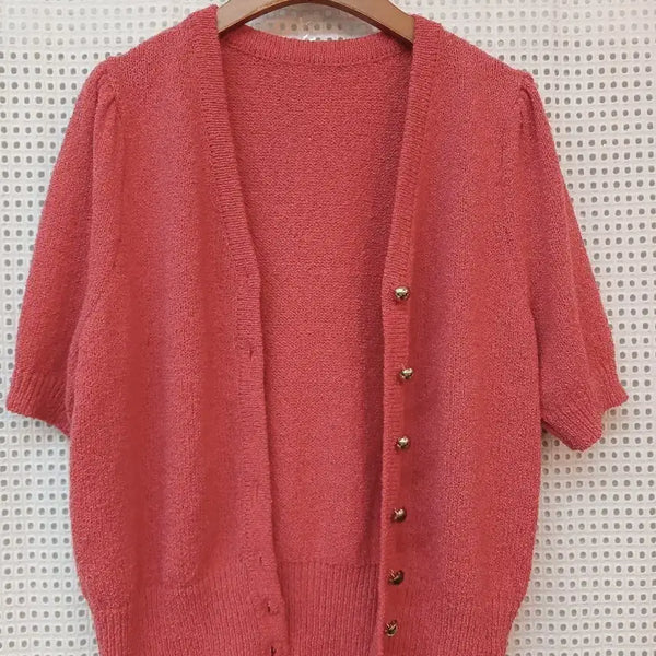 [BUNJANG] Knit Cardigan Pink / 니트 가디건 핑크 55.66