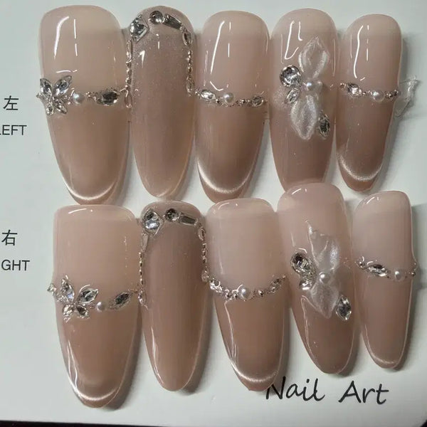 [BUNJANG] Swarovski Crystal Nail Tips (L Size, 3 Lengths) / 네일팁 판매 길이 3 사이즈 L 스와팁 (123)