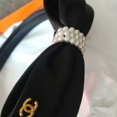 [BUNJANG] Chanel Black Pearl Headband / 소장제품 정리할인)샤넬 헤어밴드 블랙 진주