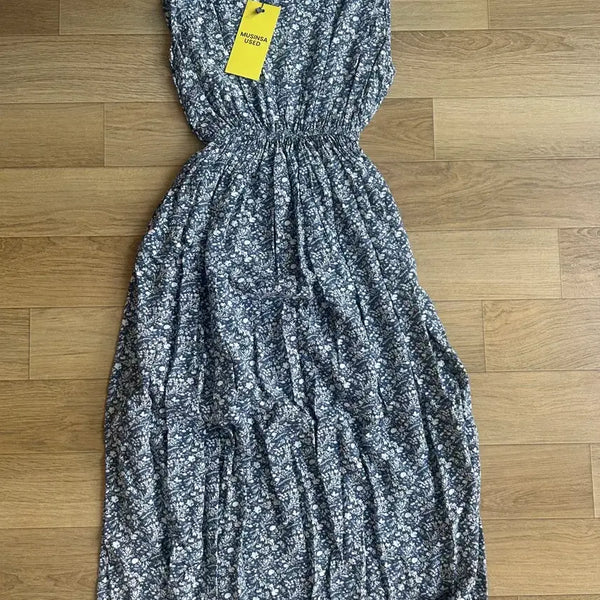 [BUNJANG] The Izzat Flower Pattern Sleeveless Long Dress / 더아이잗 플라워 패턴 나시 롱 원피스