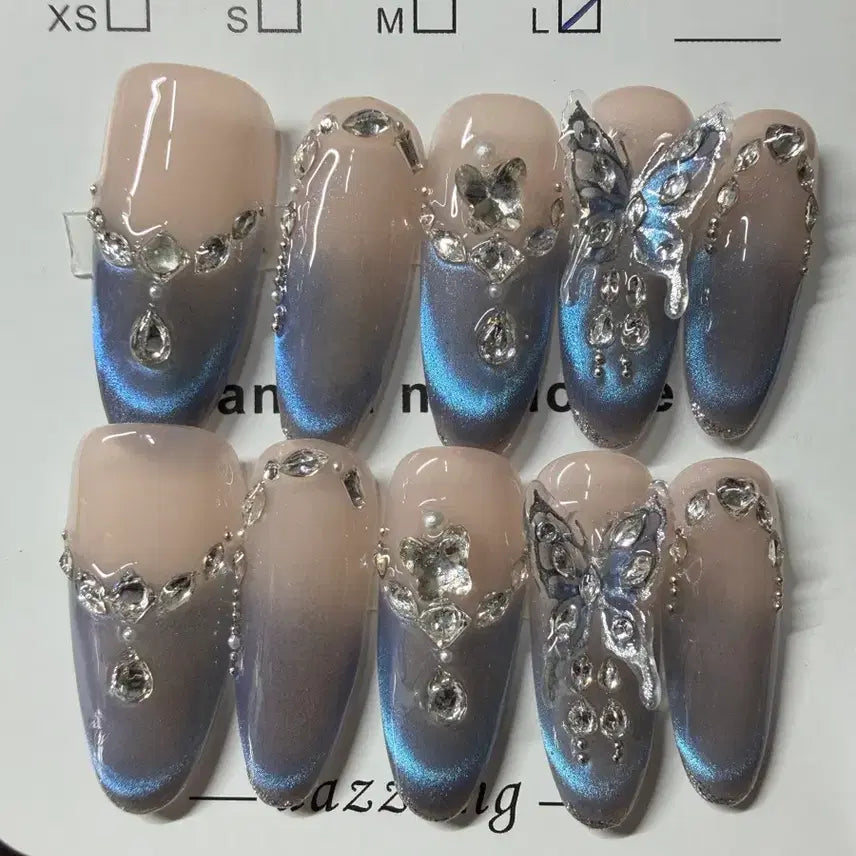 [BUNJANG] Nail Tips - Swarovksi, Size L (Set of 126) / 네일팁 판매 길이 3 사이즈 L 스와팁 (126)