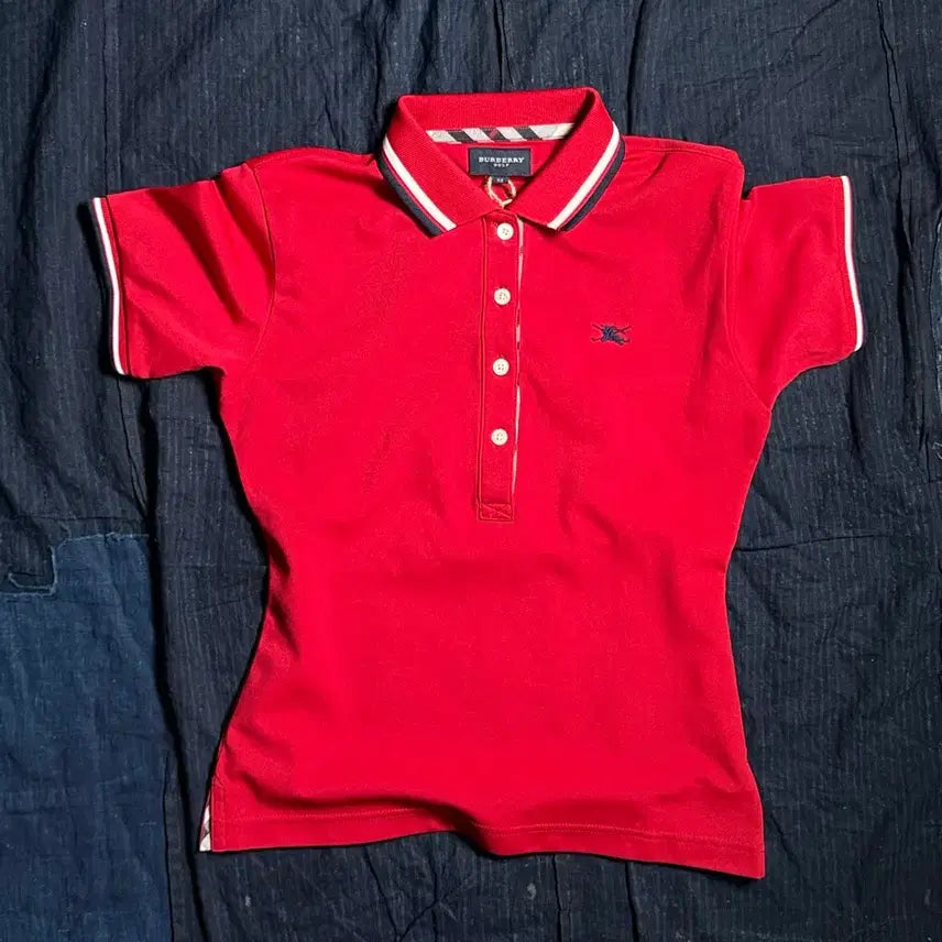 [BUNJANG] Burberry Golf 00s House Check Detail Polo Shirt - Women's M / 00s 버버리 골프 폴로 셔츠 M