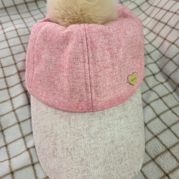 [BUNJANG] Volvik Fox Fur Pom Winter Hat / 604) 볼빅 여우털 방울 겨울 모자