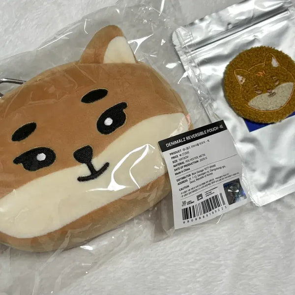 [BUNJANG] Day6 Young K Denimals Reversible Pouch & Can Badge Bundle Set / 데니멀즈 리버시블 파우치(미개봉) 케 & 캔 뱃지(단순개봉) 쁘멀케 일괄 원가이하 양도 데이식스 영케이