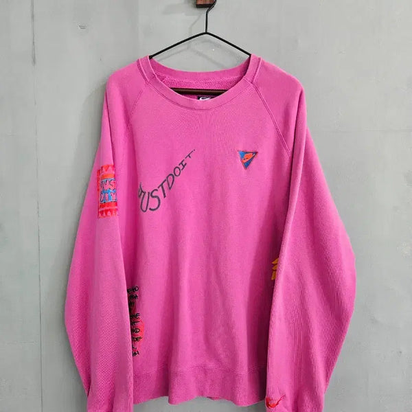 [BUNJANG] Nike Pink Graphic Sweatshirt XL / 나이키 핑크 그래픽 맨투맨 XL