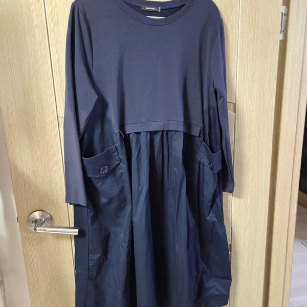 [BUNJANG] Navy Long Sleeve Plus Size Dress / 네이비 긴팔 빅사이즈 원피스