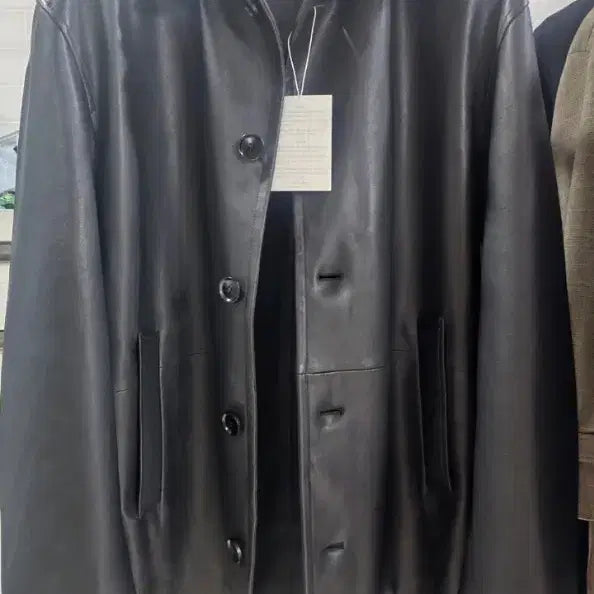 [BUNJANG] Left Seoul Lambskin Leather Car Coat L / (새제품)레프트서울 램스킨 카코트 L 하프자켓