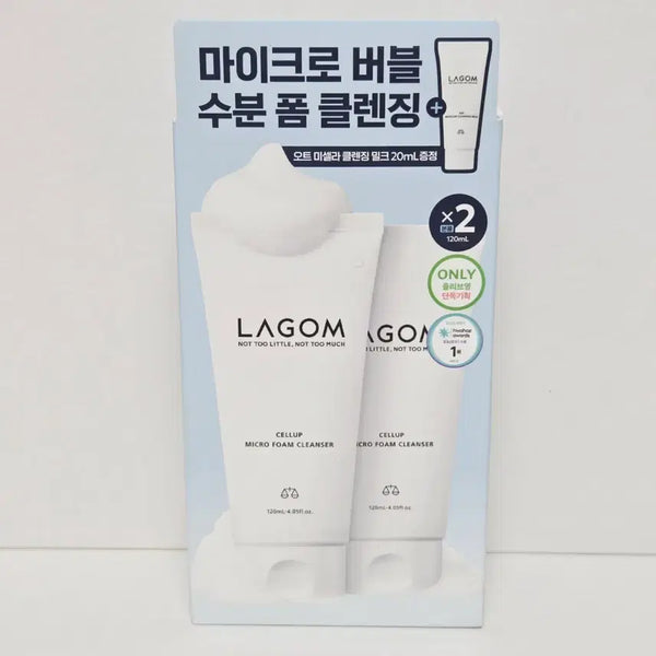 [BUNJANG] LAGOM Cellup Micro Foam Cleanser + Cleansing Milk Set / 라곰 셀럽 마이크로 폼 클렌저+클렌징 밀크