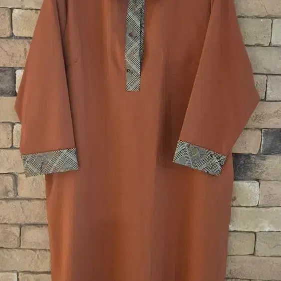 [BUNJANG] Brown Check Pattern Shirt Dress / 셔츠 원피스 (새상품)
