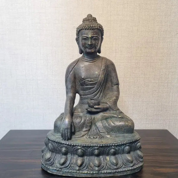 [BUNJANG] Old Bronze Gilded Statue of Shakyamuni Buddha / 오래된 청동 개금 항마촉지인 석가모니 좌상 불상