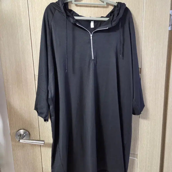 [BUNJANG] Plus Size Loose Fit Hooded Dress / 빅사이즈 루즈핏 후드 원피스