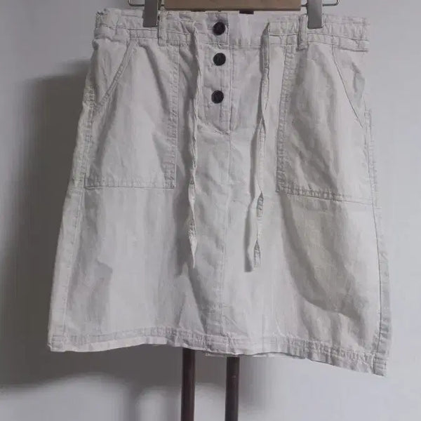 [BUNJANG] Mini Skirt Size 77 Ivory / 뒷밴딩 미니스커트 77