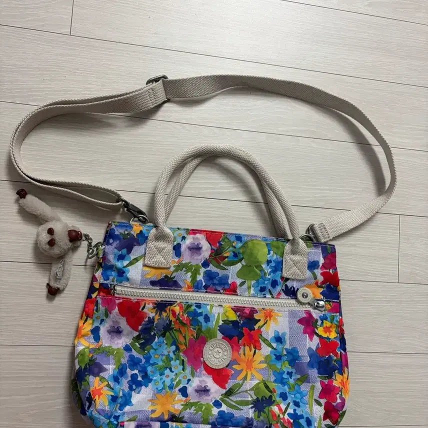 [BUNJANG] Kipling Flower Pattern Crossbody Bag / 키플링 크로스백 플라워 패턴