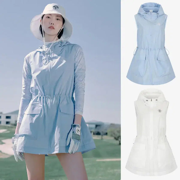 [BUNJANG] Southcape Women's Summer Hooded Sleeveless Long Coat Dress / #사우스케이프 #SOUTHCAPE#여성골프웨어