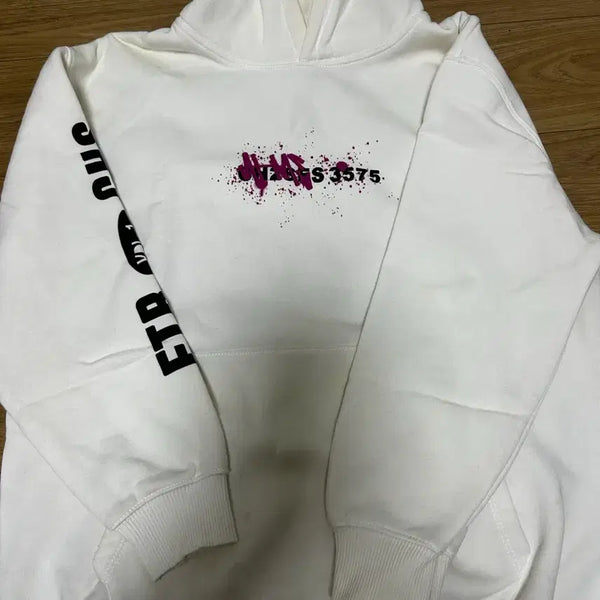 [BUNJANG] ZARA White Embroidered Logo Hoodie / 자라 후드티