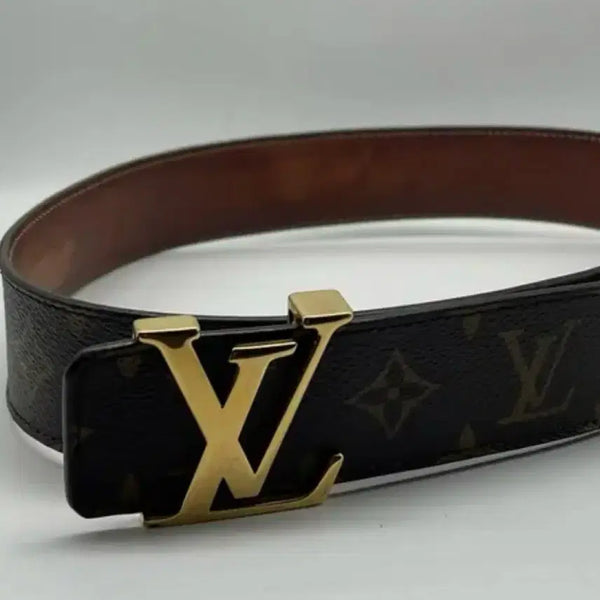 [BUNJANG] Louis Vuitton Monogram Belt Gold Logo / 루이비통 모노그램 벨트 금장 로고 85/34