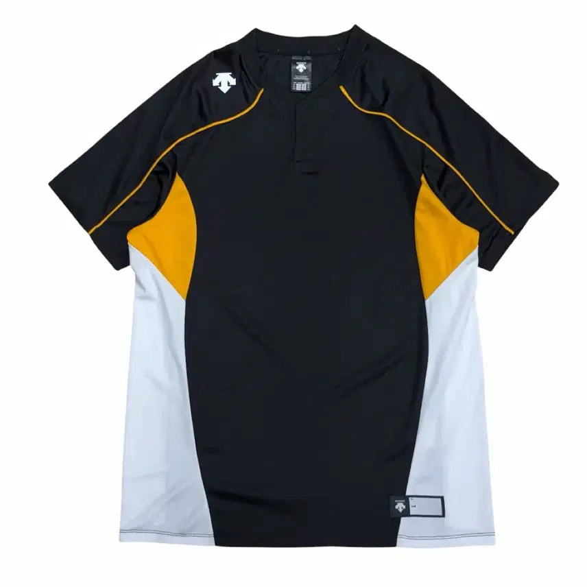 [BUNJANG] Descente Baseball Color Block Short Sleeve T-Shirt XL Black / 데상트 베이스볼 기능성 배색 반팔티 115 블랙