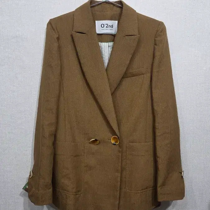 [BUNJANG] O'2nd Brown Corduroy Double Button Jacket / O'2nd 브라운 코듀로이 더블 버튼 재킷