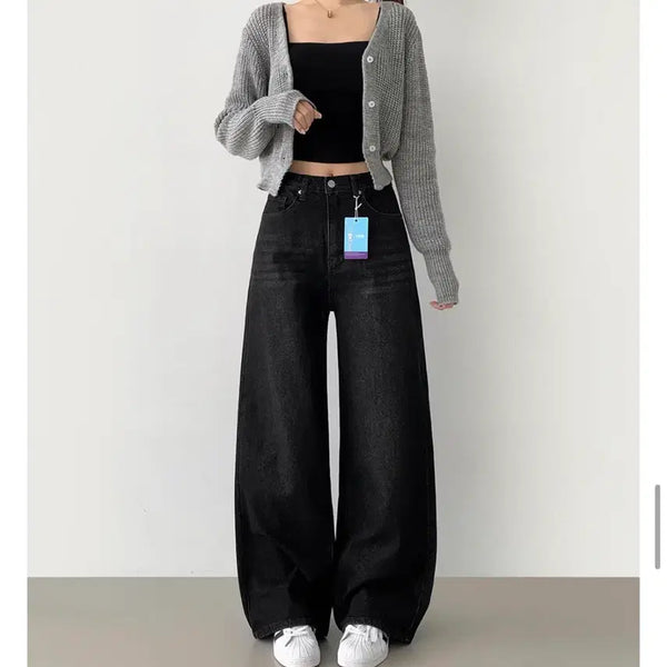 [BUNJANG] Black Denim Wide Fit Bending Pants / 와이드 흑청 밴딩 바지 청바지 빅사이즈 2xl 에이블리 지그재그