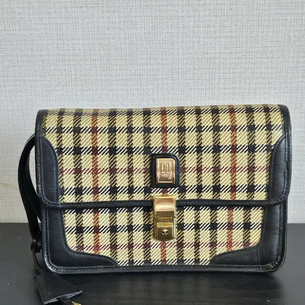 [BUNJANG] Daks Checked Leather Clutch Bag / 닥스 체크 손가방