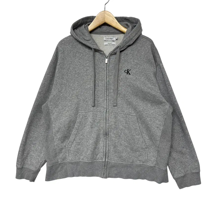 [BUNJANG] Calvin Klein CK Logo Zip-Up Hoodie - Size M / 켈빈클라인 ck 후드집업