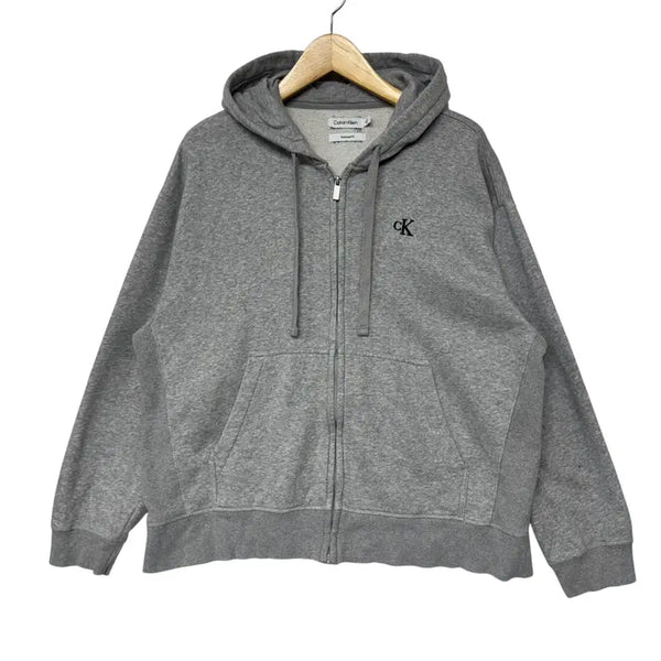 [BUNJANG] Calvin Klein CK Logo Zip-Up Hoodie - Size M / 켈빈클라인 ck 후드집업