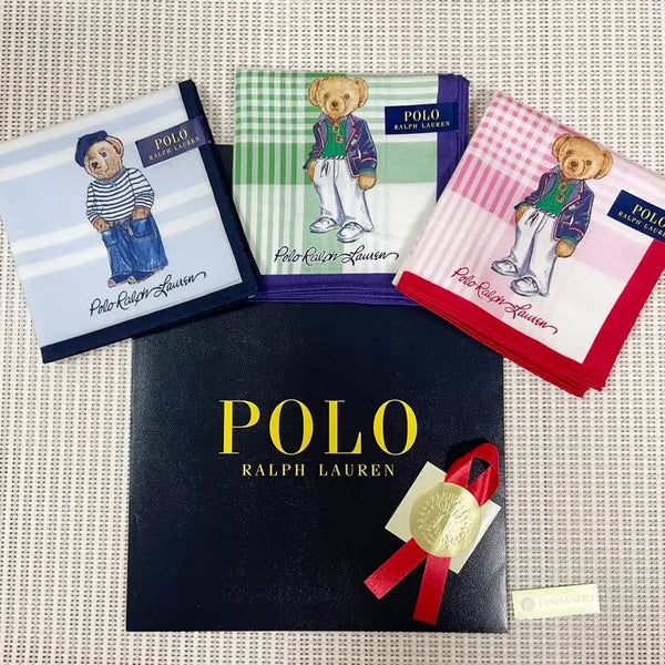 [BUNJANG] Ralph Lauren Bear Print Handkerchief Set / (새싱품) 릴프로렌 베어 손수건
