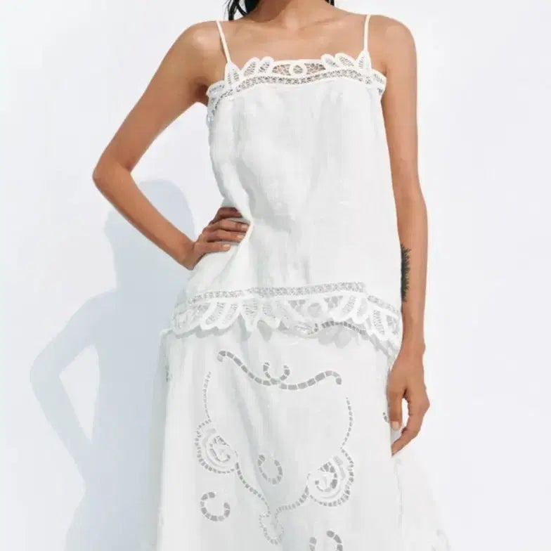 [BUNJANG] ZARA ZW Collection Linen Embroidered Top Blouse M / 자라 zw 컬렉션 린넨 자수 탑, 블라우스 M