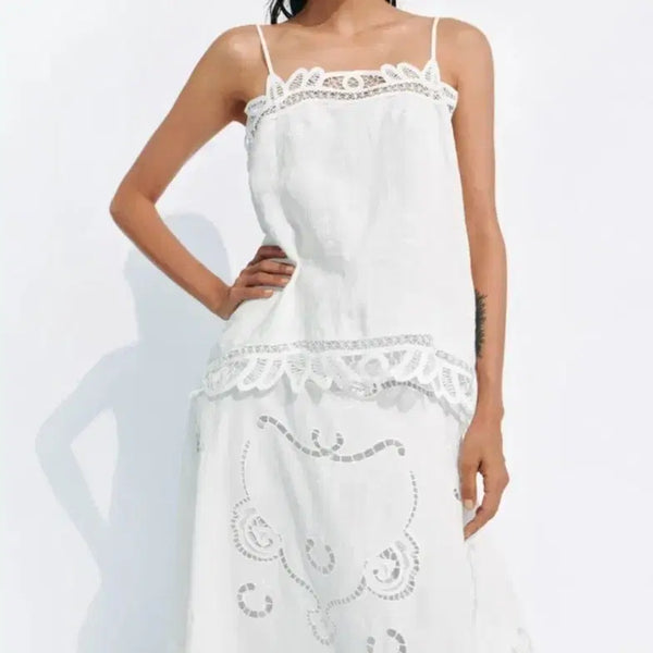 [BUNJANG] ZARA ZW Collection Linen Embroidered Top Blouse M / 자라 zw 컬렉션 린넨 자수 탑, 블라우스 M