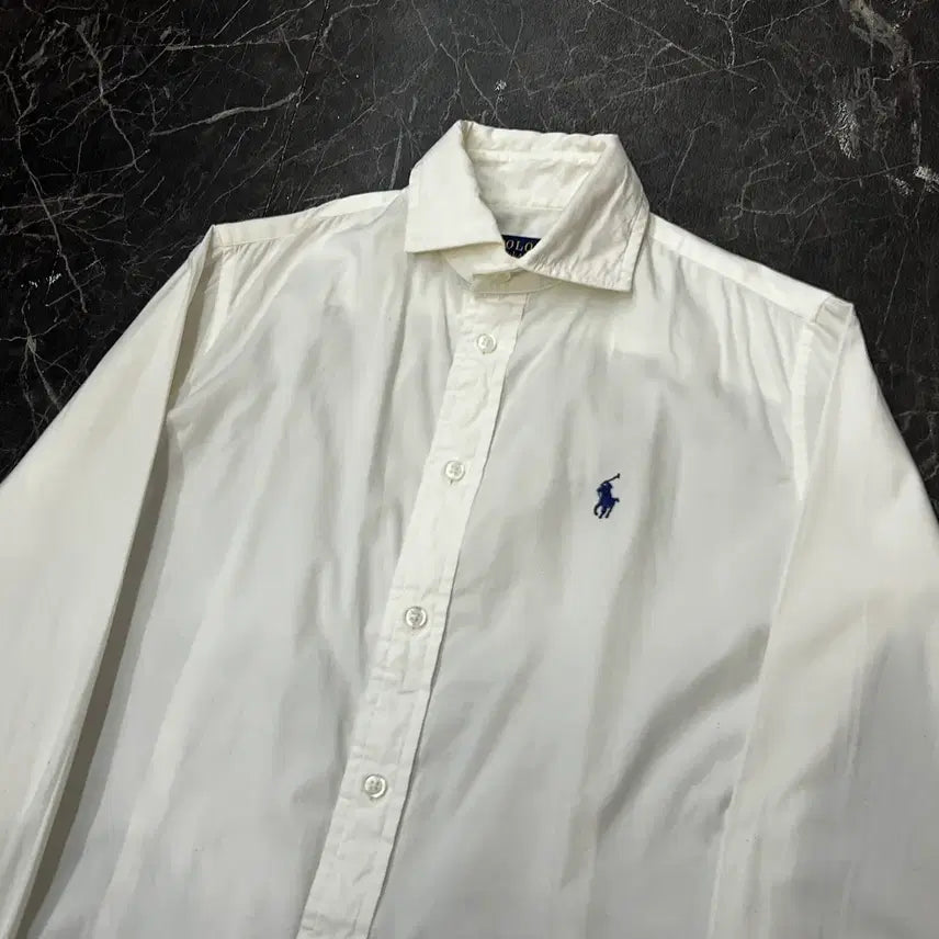 [BUNJANG] Polo Ralph Lauren Women's White Cotton Shirt / 2 폴로랄프로렌 여성용 화이트 코튼 셔츠