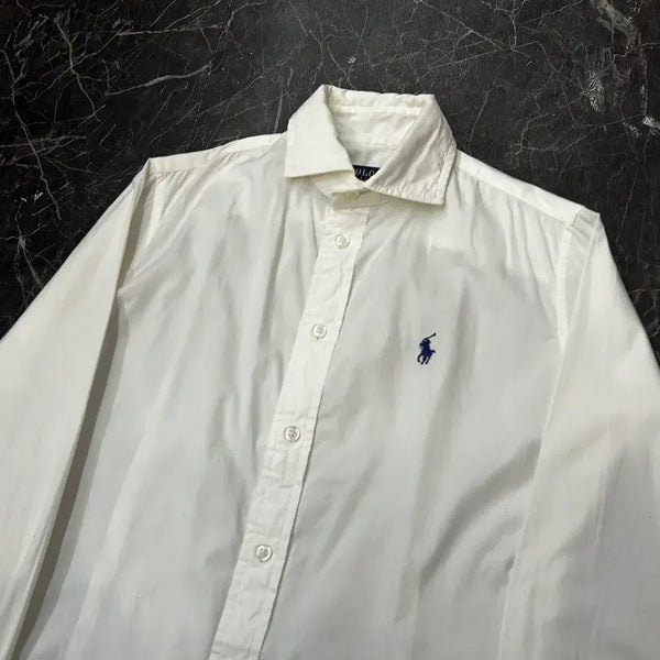 [BUNJANG] Polo Ralph Lauren Women's White Cotton Shirt / 2 폴로랄프로렌 여성용 화이트 코튼 셔츠