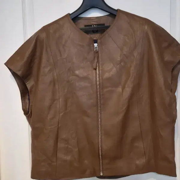 [BUNJANG] Vera Wang Genuine Lambskin Vest Brown / 베라왕 (새)양가죽 반가슴 60 길이61