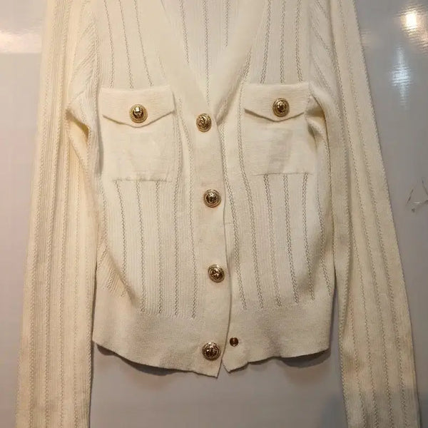 [BUNJANG] SHELLIEEXTERIEURI Ivory Knit Cardigan Jacket / SHELLIEEXTERIEURI 아이보리 니트 가디건 자켓 S