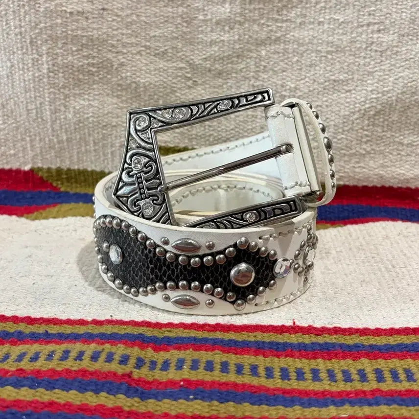 [BUNJANG] Vintage Python Western Studded Belt / 파이톤 웨스턴 스터드 벨트