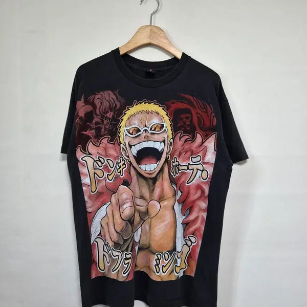 [BUNJANG] One Piece Doflamingo Big Print T-Shirt L / 원피스 도플라밍고 빅 프린팅 L T-238