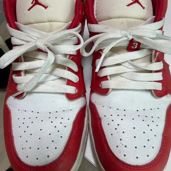 [BUNJANG] Nike Air Jordan 1 Low Red/White Sneakers / 나이키 에어조던1 로우 빨-흰