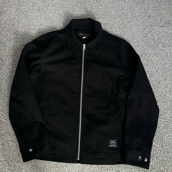 [BUNJANG] Nutty Bones Black Zip-Up Jacket with Flower Embroidery / 누드본즈 자켓