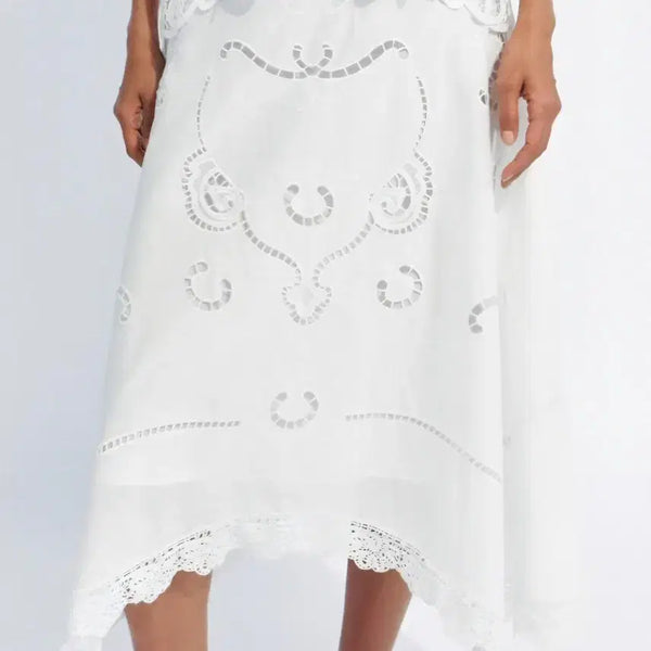 [BUNJANG] Zara ZW Collection Embroidered Asymmetric Skirt S / 자라 zw컬렉션 자수 언발란스 스커트 s