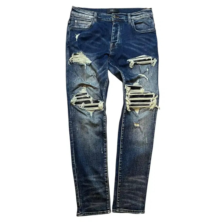 [BUNJANG]  Amiri Biker Distressed Denim Pants / 아미리 바이커 데미지 데님 팬츠