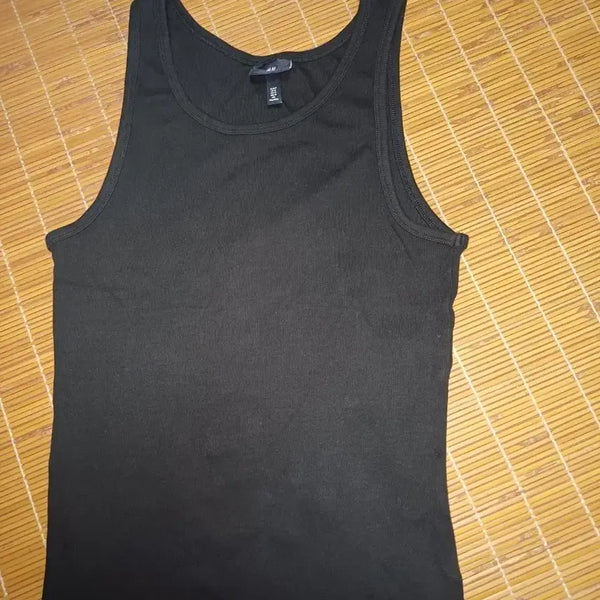 [BUNJANG] H&M Ribbed Sleeveless Top Black - M / H&M 골지 민소매 블랙 슬리브리스M 미착용