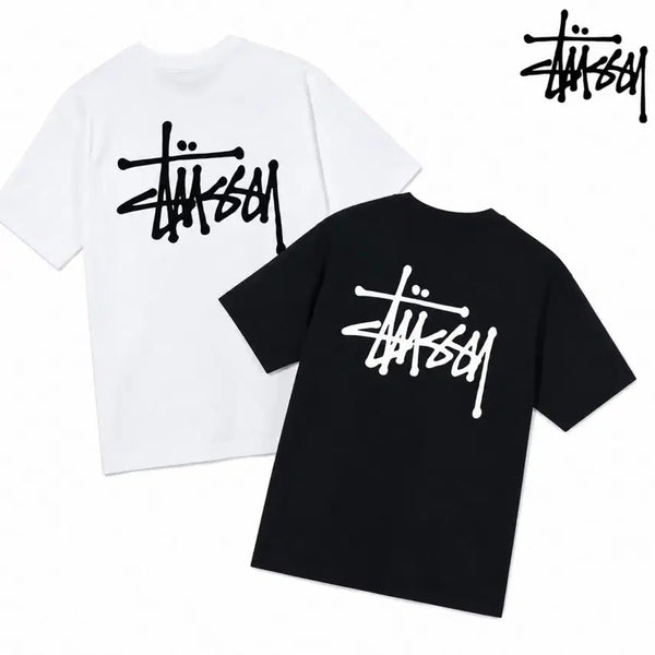[BUNJANG] Stussy Basic T-Shirt Black/White Unisex / 무료배송)스투시 기본 반팔 티셔츠 - 블랙 / 화이트 남여공용