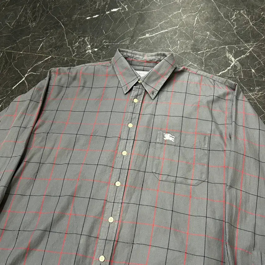 [BUNJANG] Burberry Gray Check Shirt XL / XL 버버리 그레이 체크 셔츠